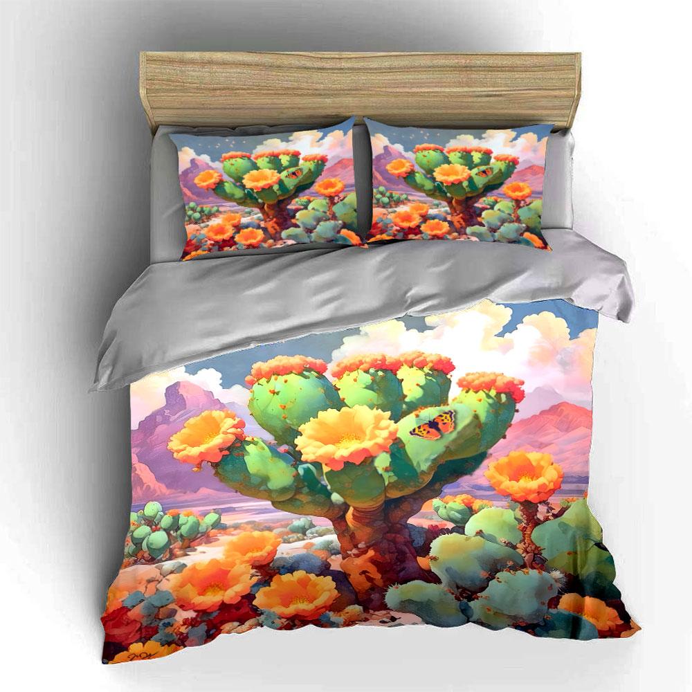 "Blossoming Desert Dreamscape" Bedding sets Duvet covers Pillowcases(1* Duvet Cover 2* Pillowcases without duvet insert)