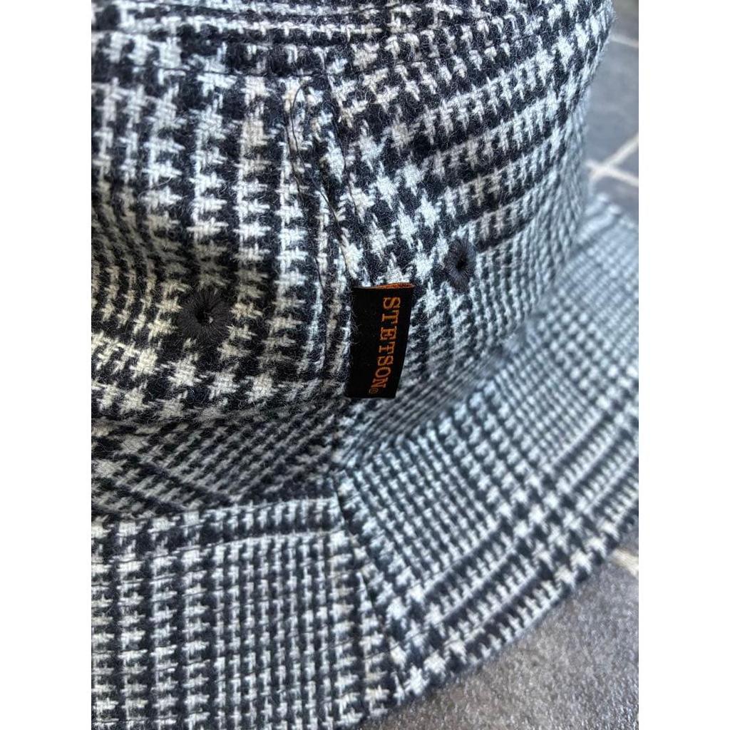 Used STETSON washable bucket hat plaid pattern 61