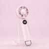 Portable Mini Handheld Fan with Digital Display Rechargeable Battery Operated Five Speed Settings Compact Design Long Lasting 3 To 6 Hours Runtime
