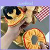 Plush Toy Dachshund Keychain With Hamburger Accessory Filling For Children