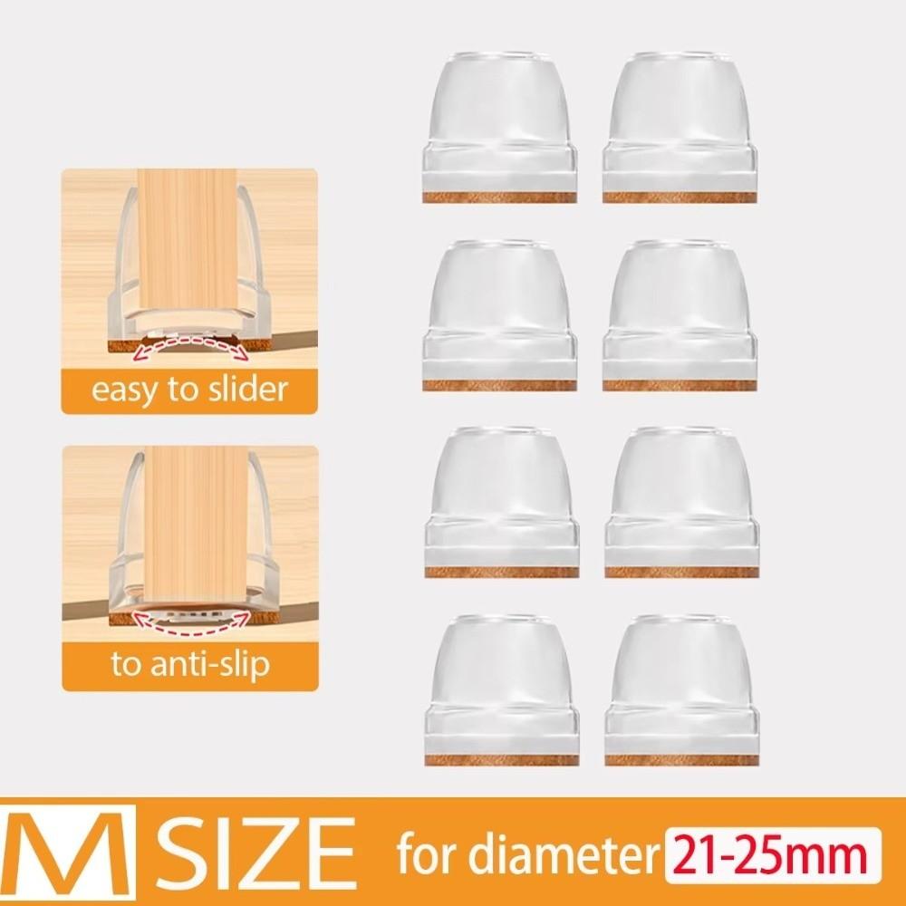 8PCS Floor Anti-Scratch Chair Leg Pad Chair Slider Thickened Chair Leg Cover Silent Non-slip Floor Anti-Scratch Cover