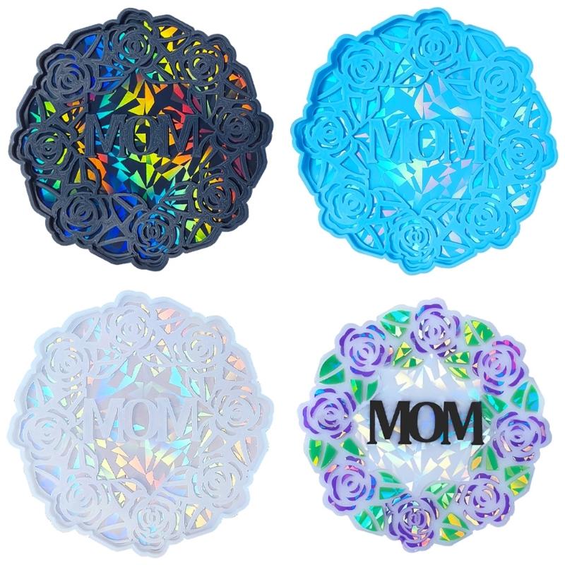 Heat Resistant Silicone Mold Coaster Mould with Unique Rose Flower Pattern Florals Cup Mat Mould for Office Desk