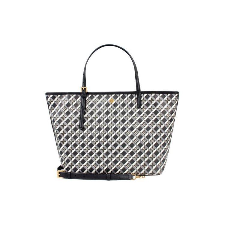 

Tory Burch Minimalist Fashion Commuter Graphic Print Metal Logo Detachable Shoulder Strap PVC Tote Bag Shopping Bag Crossbody Handbag Large 143703-897 Basic Set (Bag+Dust Bag)