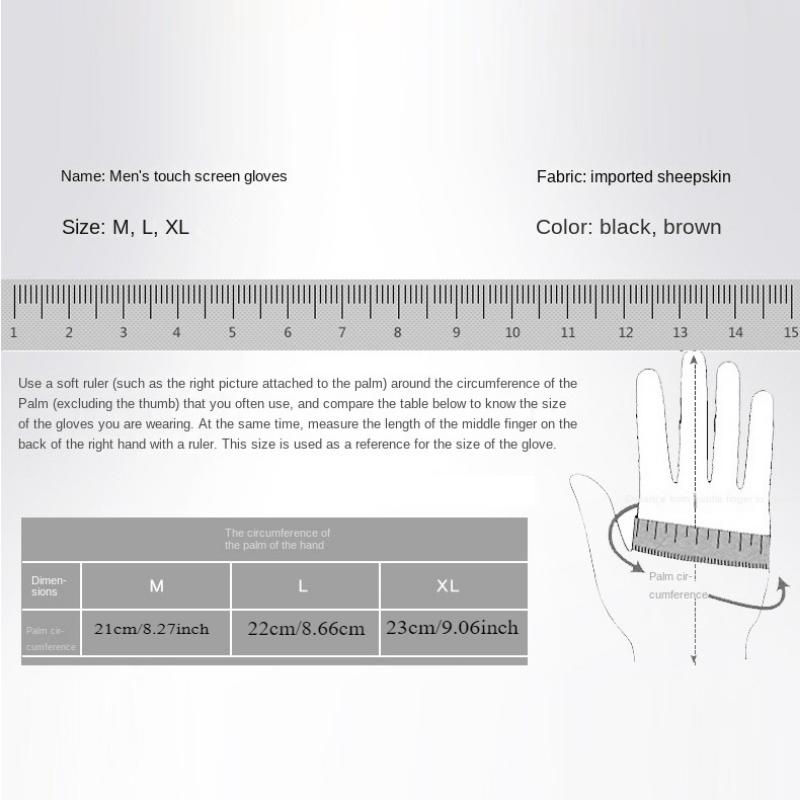 Unisex Button Closure Monochrome Gloves Elegant Genuine Leather Split Finger Gloves Autumn Winter Velvet Lined Warm Waterproof Gloves