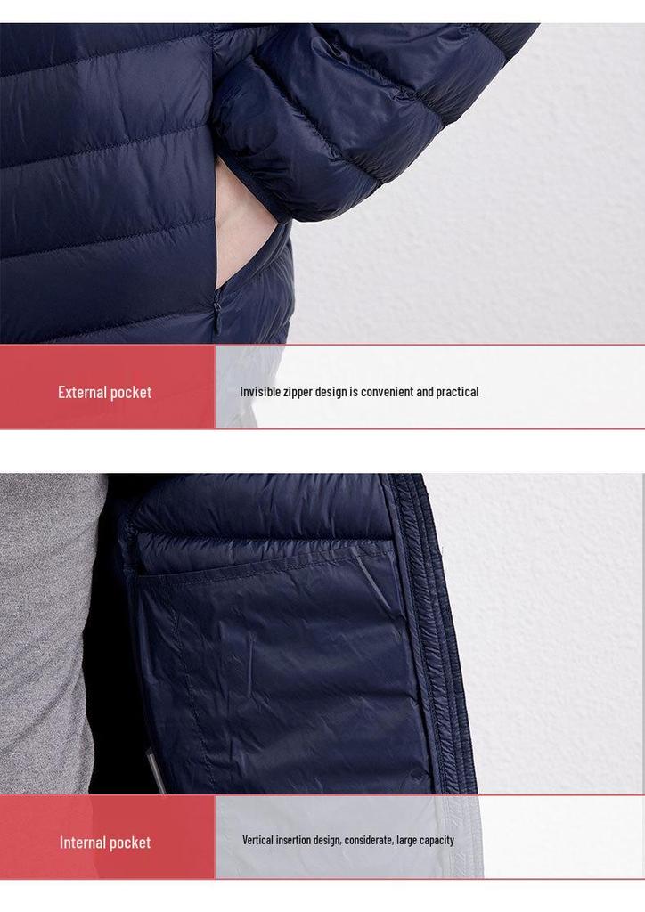 Men's Korean Style Hooded Lightweight Down Jacket - 90% Down, Casual Plus Size Outerwear