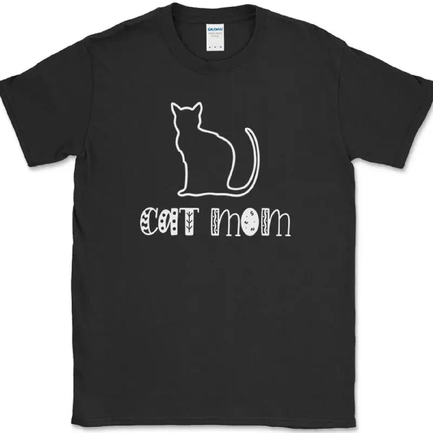 

Cat Mom T-Shirt Funny Kitten Animal Pet Humor Gift Mothers Day Text Tee XXXXXL різнокольоровий