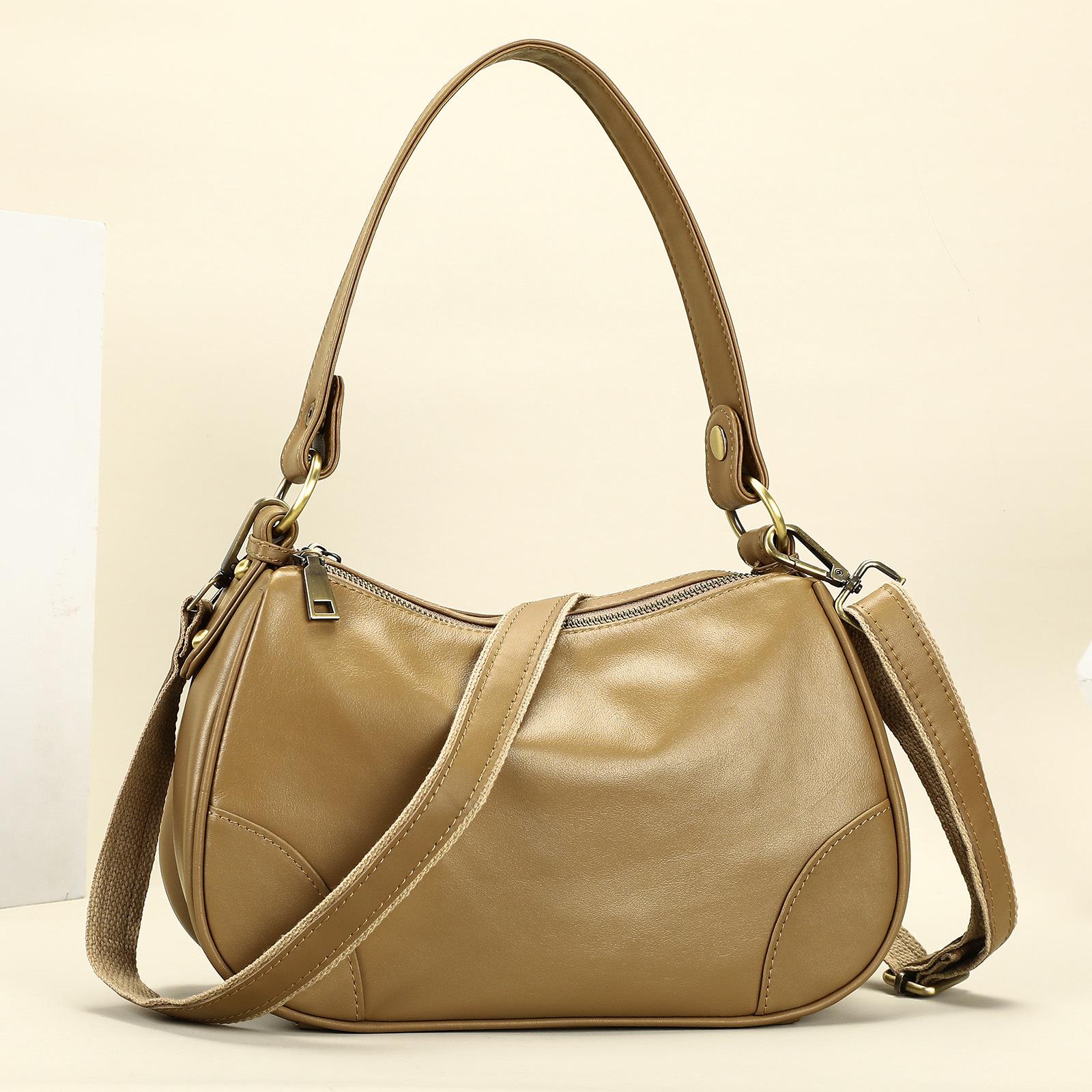 

Full-Grain Underarm Hobo Bag - Elevated Sophisticati Crossbody for Women, Cvertible Shoulder Sling Handbag 24hr Carryall 28 x 11 x 18 cm хаки