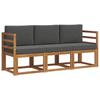 Outdoor Sofa Set with Cushions 3 Pcs Natural and Anthracite