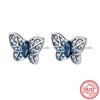 Factory  925 Sterling Silver Jewelry Animal Heart Sparkling Zircon Earrings Circle Flower Original Charm Earrings Gift