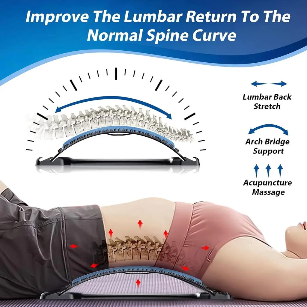 4 Level Adjustable Lumbar Back Stretcher For Lower Back Pain Relief Scoliosis Sciatica Ergonomic Stretching Board