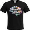 Street Wear For Her Summer Tshirt Plus Size Communication Looks Different Brain Speech Bubbles Everyday Unisex Tops Cotton T Shirt