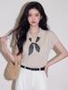 2026 Summer Elegant Kochi Knit Top: Minimalist Old Money Style Short Sleeve Women's Niche Design