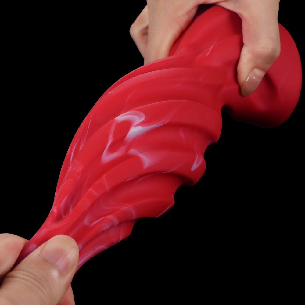 Large Ribbed Anal Plug - Rotatable Base for Easy Insertion, Silicone Anal Sex Toy for Men & Women