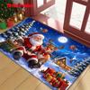 1pc Ultra-Soft Flannel Santa Claus And Reindeer Printed Door Mat, Indoor Anti-Slip Carpet, Machine Washable And Fade-Proof, Suitable for Living Room, 