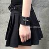 Meier Hip-hop punk cross rhinestone bracelet - diamond-accented pu leather jewelry