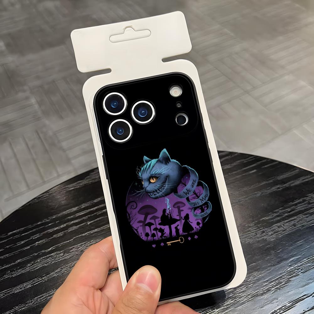 

C-Cheshire Cat Cool Phone Case For IPhone 17 Air 16 E Pro Max 15 14 13 Mini 12 Pro 11 Max Plus Black Soft Shell iPhone17 Air