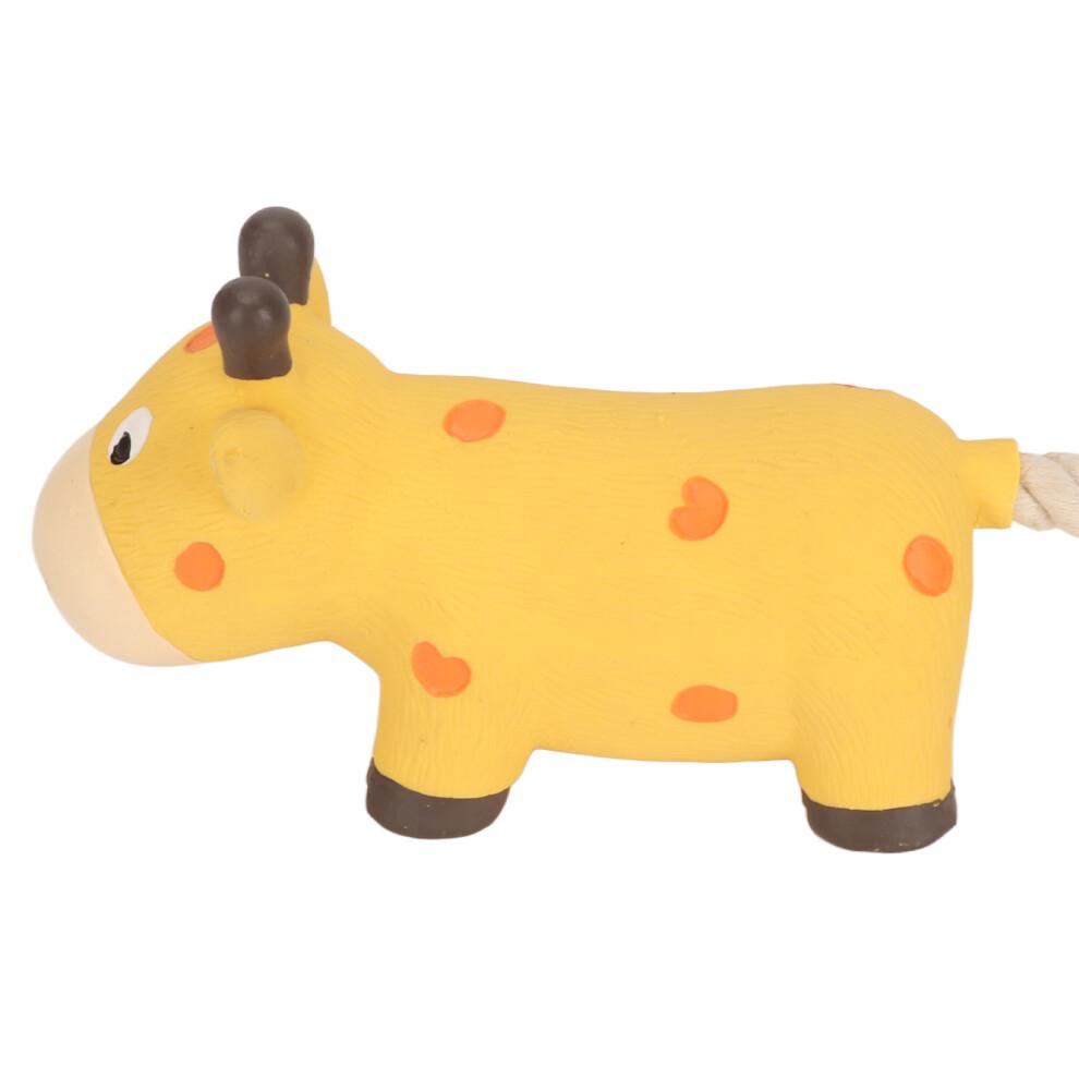 Grunting Latex Dog Toy Interactive Boredom Relief Bite Resistant Squeaky Squeeze Dog Toy with Cotton Rope Tail