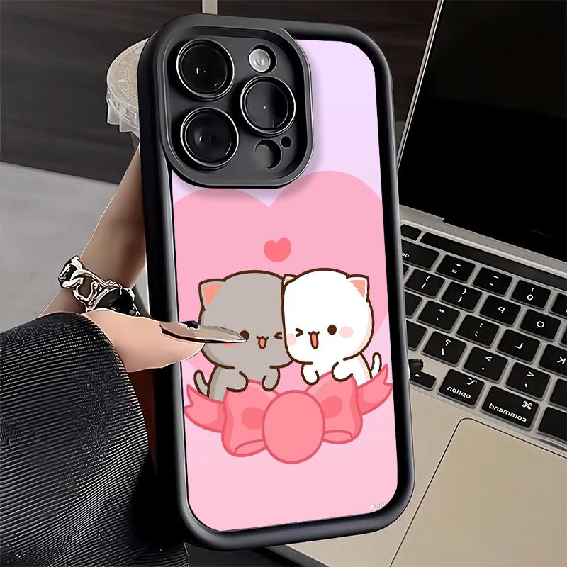 Phone Case for iPhone 17 Air 16E 15 16 Pro Max Cartoon Cute Peach Goma Cover 14 Plus 13 12 Mini Soft Shell Silicone Fundas
