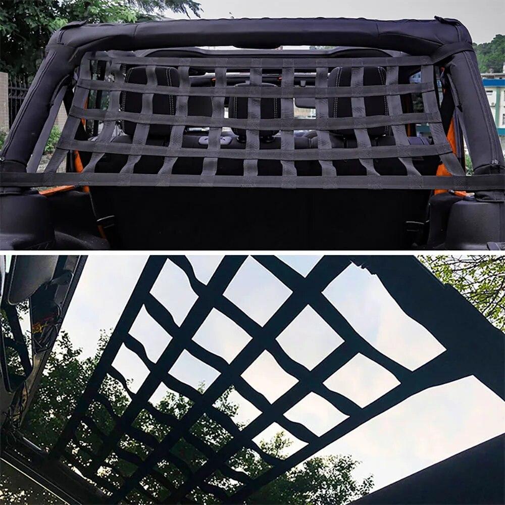 Car Roof Storage Net Retrofit Accessories Multifunction For Jeep Wrangler Tail Box Net Mesh Cargo Net