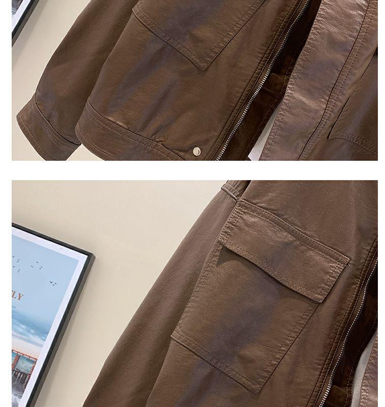 Damen Modische Retro Biker Lederjacke - 2025 Herbstkollektion, Vielseitiges Kurzes PU-Design