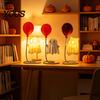 Balloon Ghost Figurine Cute with Balloon, Warm LED Night Light, Halloween Spooky Ornament Decoration for Bedroom Desk Table Centerpiece Cozy
