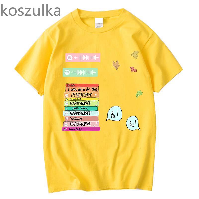 Unisex 2022 Heartstopper T Shirt Unisex Ästhetische Grafik Mode T-shirt Unisex Lustige Tägliche Casual Oversize 100 % Baumwolle T-shirt Kleidung