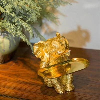 Artisanat en Résine Plateaux Éléphant Clés Bonbons Rangement Ornements Décoration Intérieure Salon Foyer Décorations Meuble TV Cadeaux Exquis