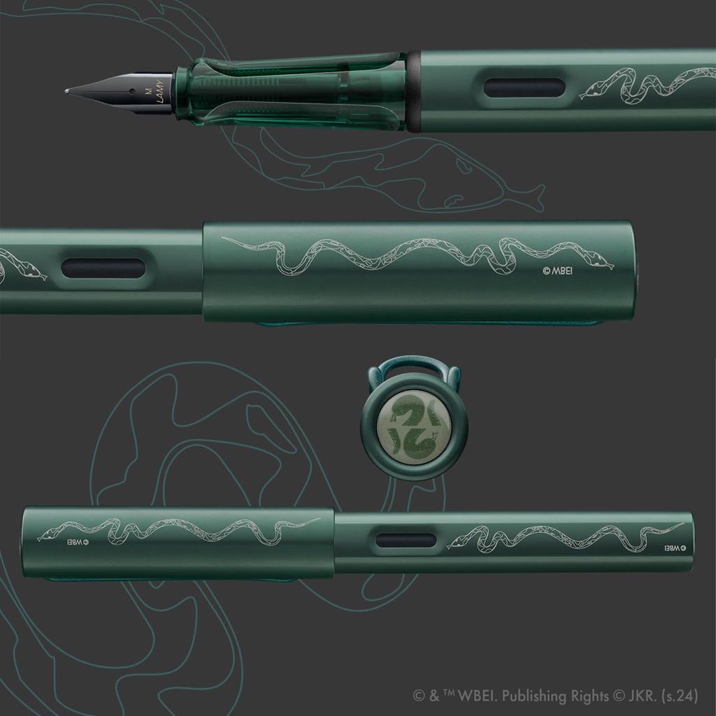 LAMY Harry Potter Slytherin Special Edition Fountain Pen with House Engraving EF Steel Nib Lightweight Aluminum Body Includes LAMY T10 Blue Cartridge
