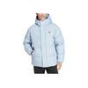 Adidas Puffy Down Jacket With Logo Pattern Hooded Warm Comfortable Casual Jacket Unisex Jacket Blue JM9128