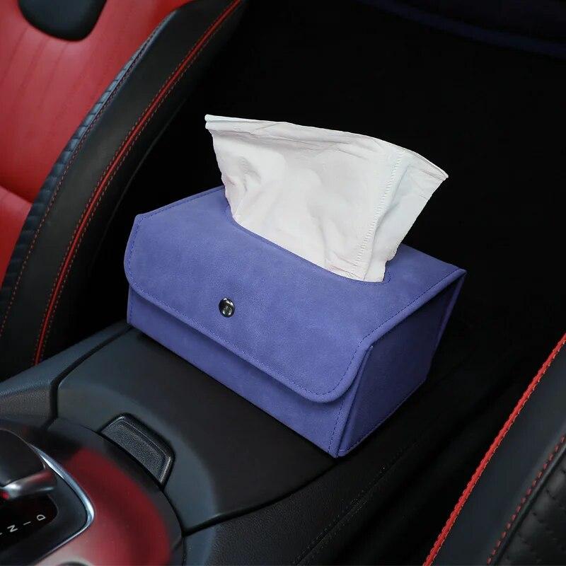 Upscale Car Tissue Box Towel Sets Car Center Console Tissue Box Holder Auto Interior Storage Decoration Car Accessories