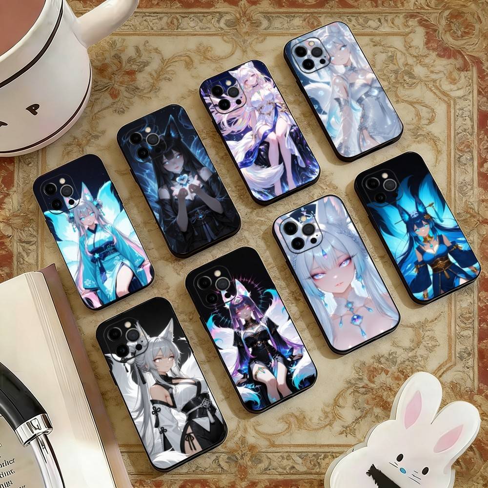 Fox Girl Phone Case Silicone Soft For IPhone 17 16 15 14 13 12 11 X XR Plus Pro Max Plus