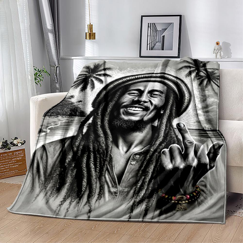 Bob Marley Reggae Legend Blanket Soft Warm Cozy Perfect For Seaside Bed Livingroom For All Seasons Playful Design