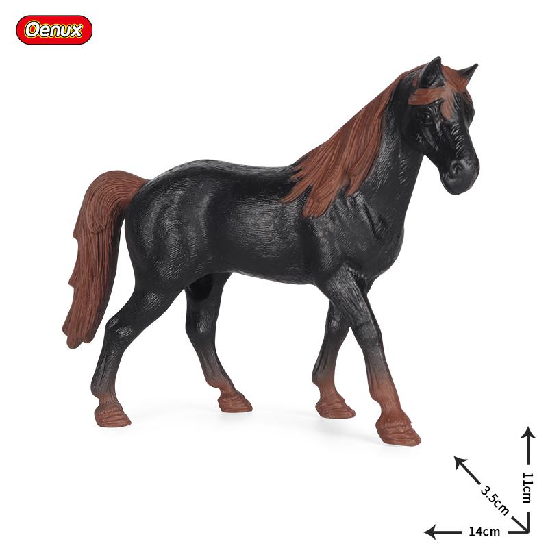 Oenux Zoo World Farm Animal Horse Cow Pig Sheep Goat Donkey Model Action Figures Lion Tiger PVC Educational Cute Kids Toy Gift