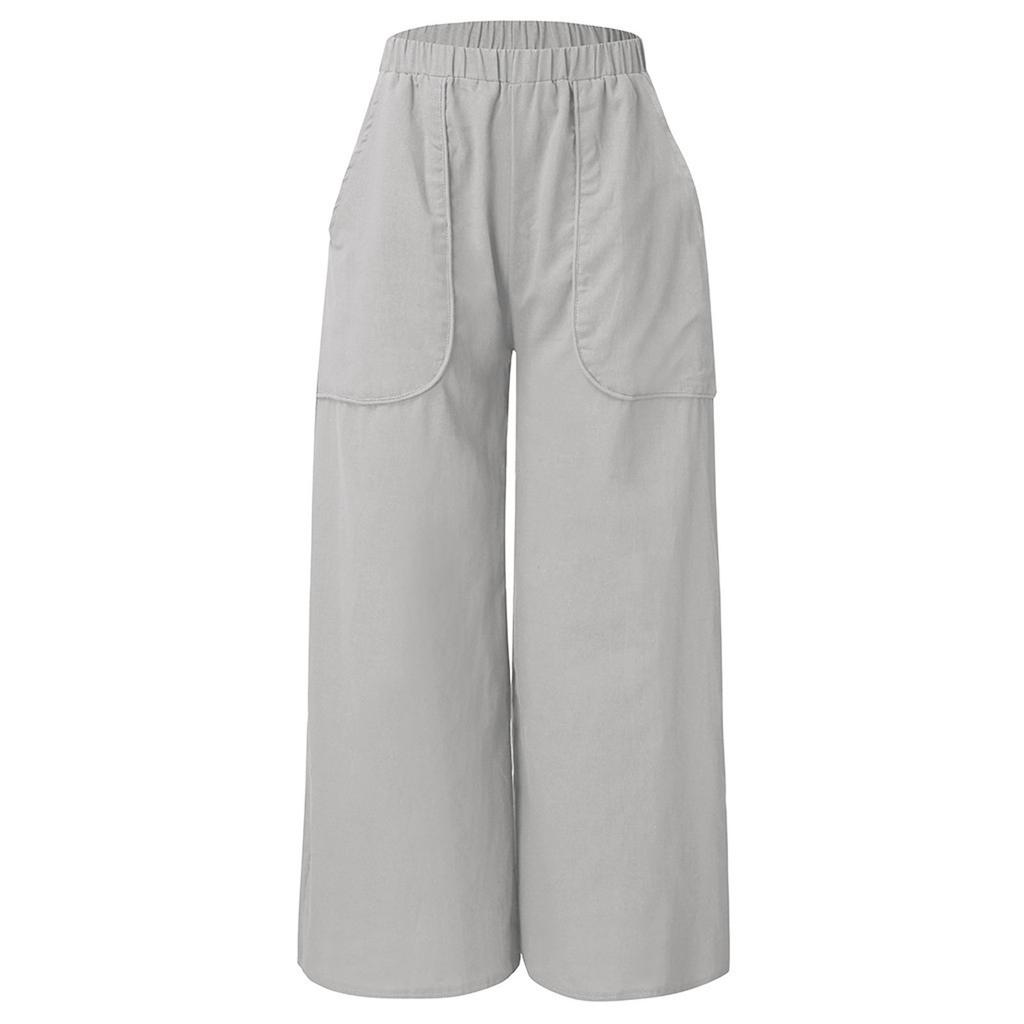 Drawstring Waist Slant Pockets Pants Casual Loose Tapered Pants