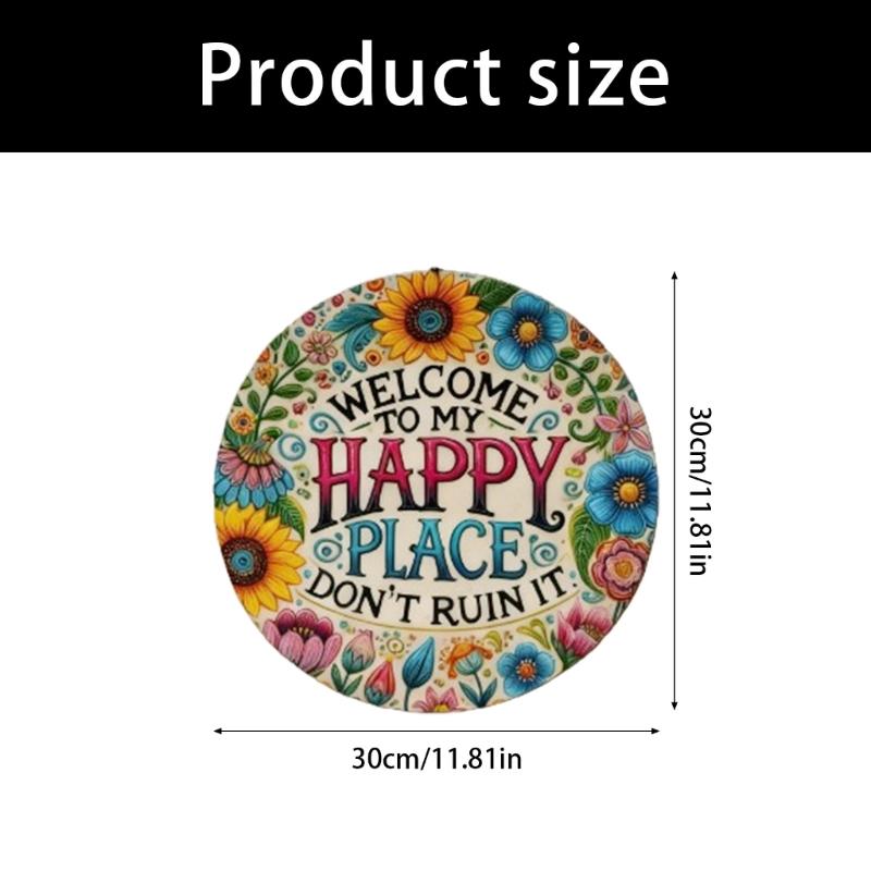 Welcome to Happy Place Don't Ruin It Wall Signs Welcome Sign for Front Door Wooden Wall Signs for Office Home Decors