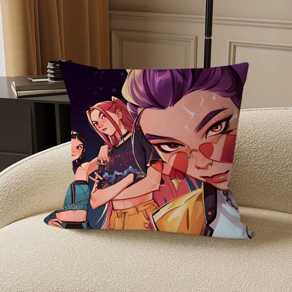 K-Kpop Demon Hunters Personlig bildtext heminredningskuddar Hushållsgåvor 45x45cm