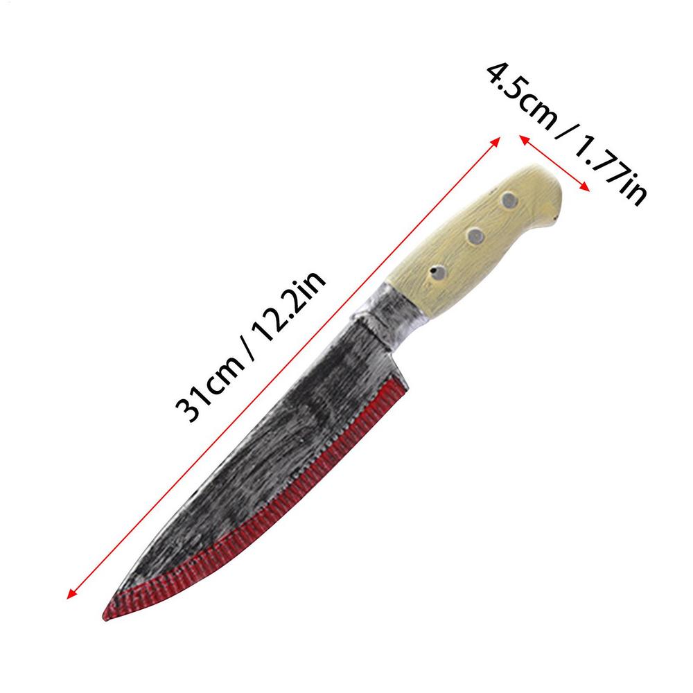 

11.8 Inch Halloween Trick Prank Prop plastic Realistic Looking Fake Cutter Toy Bloody Cutter Scary Halloween Costume Accessories