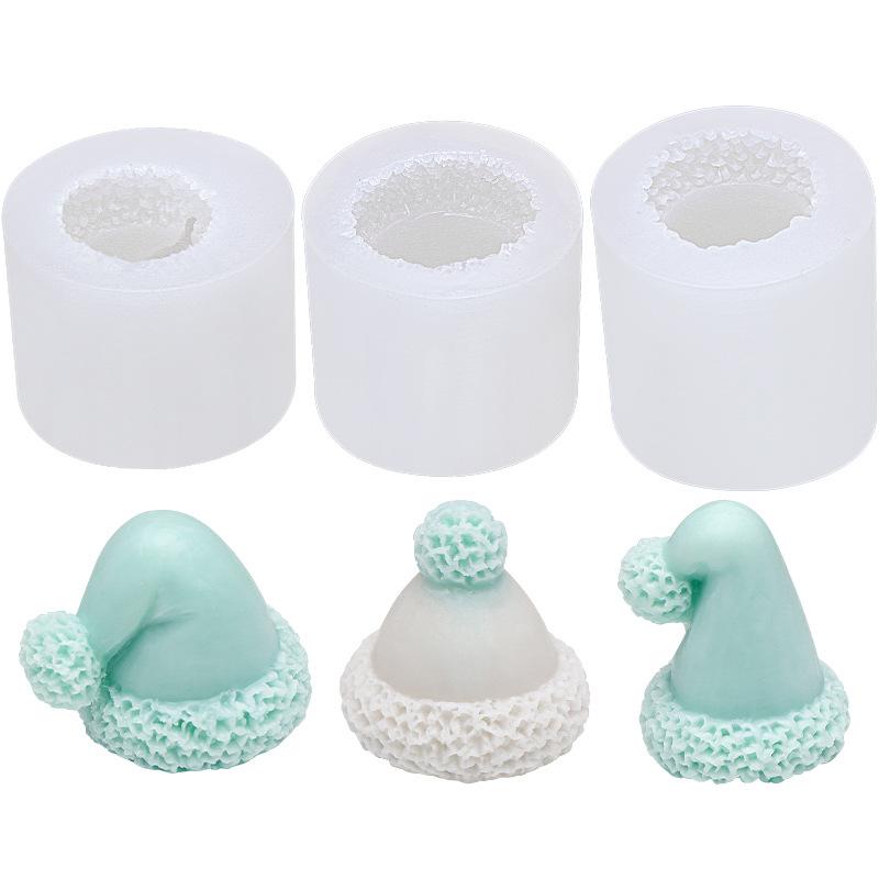 

Cute Mini Santa Hat Silicone Mold Christmas Scented Candle Plaster Craft Clay Epoxy Making Tool DIY Chocolate Cake Baking Mould