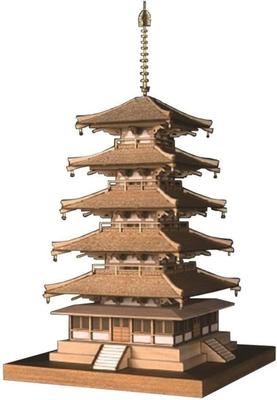 Woody Joe Tempio Horyuji Pagoda Modello in Legno Kit di Montaggio 1/150 Cinque Piani (Edificio)