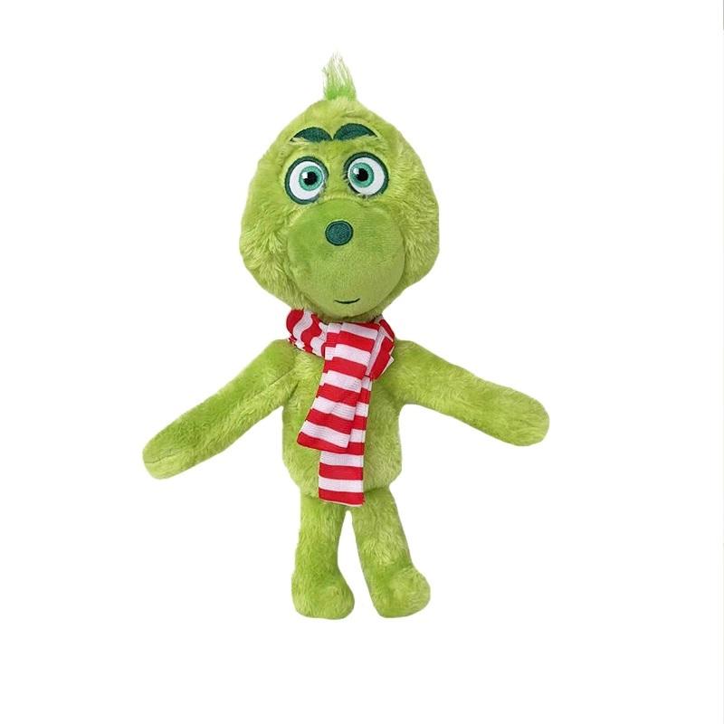 Grinch Christmas Plush Toy - Soft Stuffed Doll for Kids Kawaii Room Decor Gift for Boys Girls Holiday Party Favors