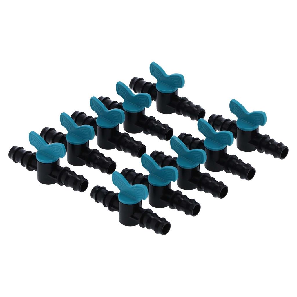50Pcs Irrigation Switch Valve Garden Plastic Barbed Valve for 16mm Diameter Hose 10x5.5x2.5cm