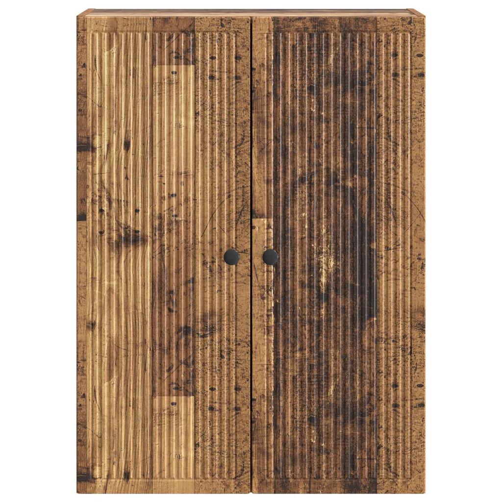 Wall Mounted Cabinet Reclaimed Wood Look 66 X 34.5 X 90 Cm Particleboard