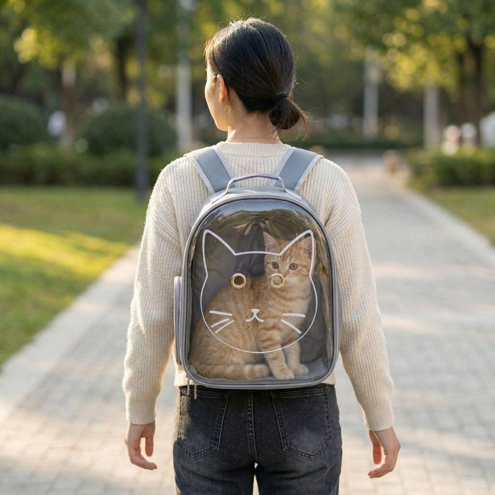 Breathable Pet Carrier Backpack Large Capacity Cat Transport Backpack  Outdoor Activities