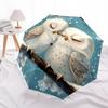 Owl  Pattern, Automatic Folding Umbrella, Portable and Foldable Design, 8 Ribs, a Christmas or Birthday Gift.