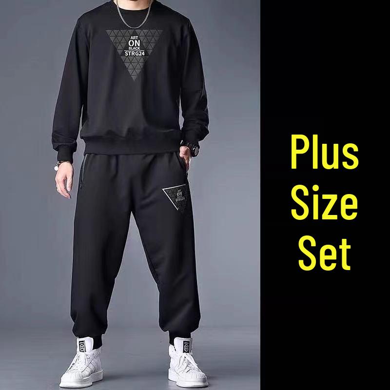 Men's Plus Size Loose Fit Autumn Hoodie & Joggers Set