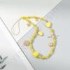 ins new short gemstone pendant mobile phone lanyard DIY handmade oil dripping love personalized beaded mobile phone chain spot