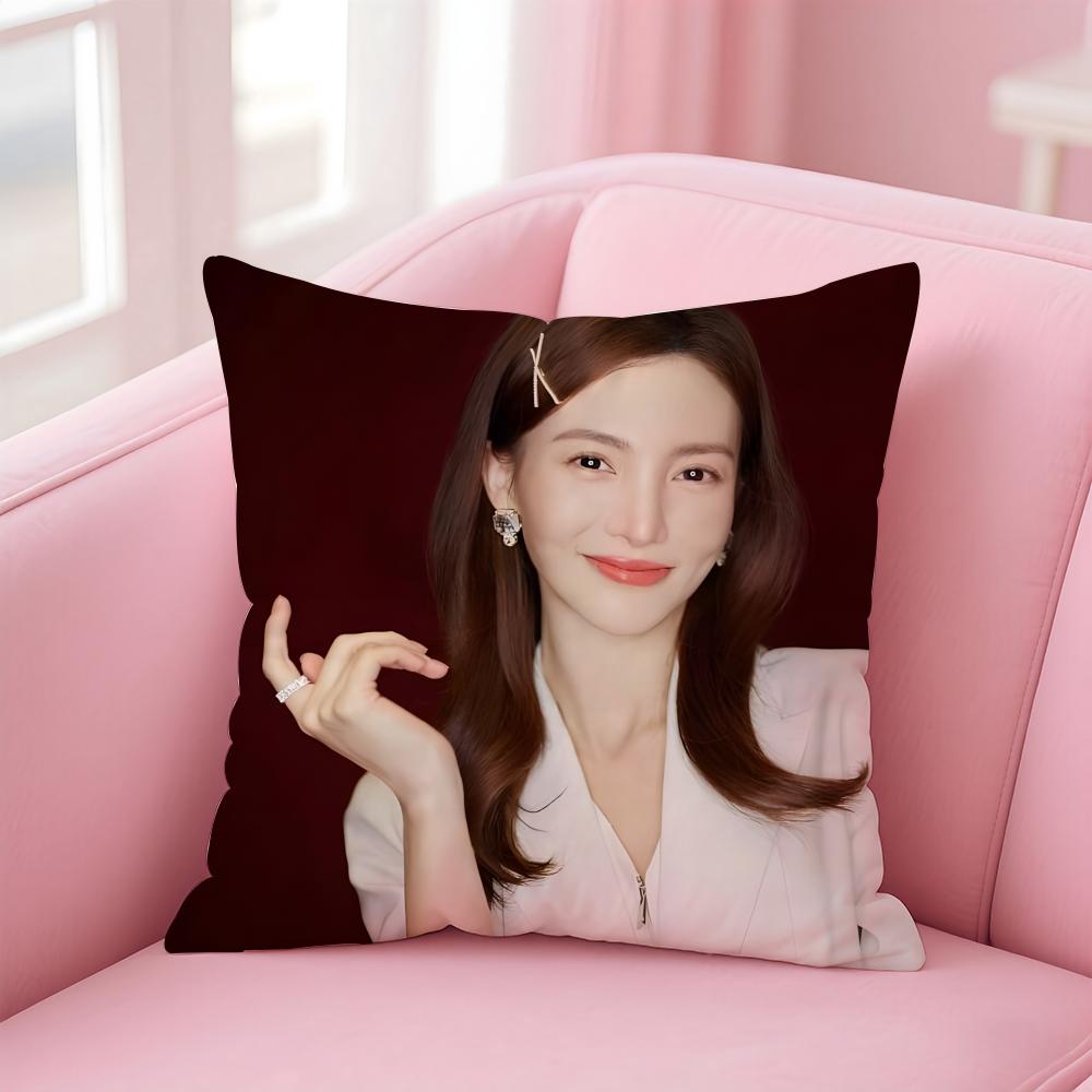 Popular Fashion Elegant Chinese Actress JJin Chen Cushion Cover Pillow Case Soft Friendly Fabric  Concealed Zipper