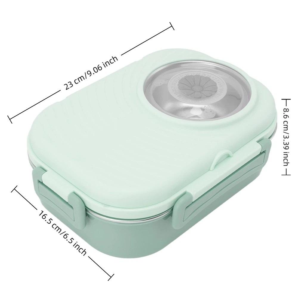 304 Stainless Steel Compartment Lunch Box 3 Compartment Thermal Lunch Box For Office