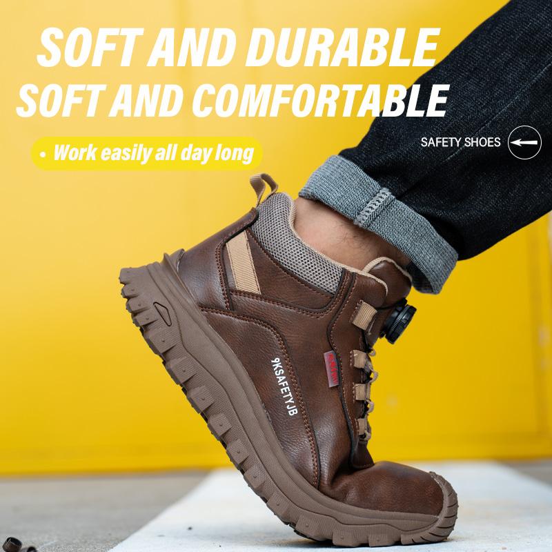 Mens Safety Shoes Waterproof Work Boots Anti-slip Plastic Toe Work Shoes Anti-puncture Safety Sneakers Man Insulation Shoes