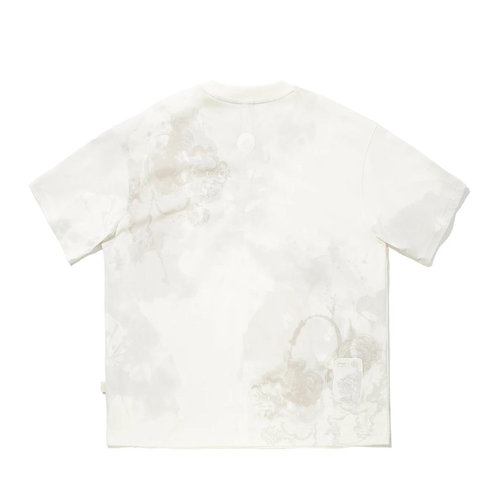 Li Ning X Jackie Chan Collaboration Kung Fu Series Comfortable Versatile Simple Loose Fit All Over Print Crew Neck Short Sleeve T-Shirt AHSV499-1